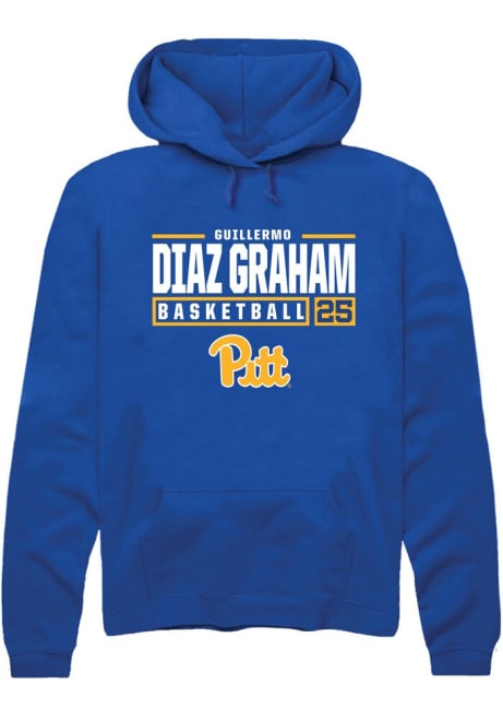 Guillermo Diaz Graham Rally Mens Blue Pitt Panthers NIL Stacked Box Hooded Sweatshirt