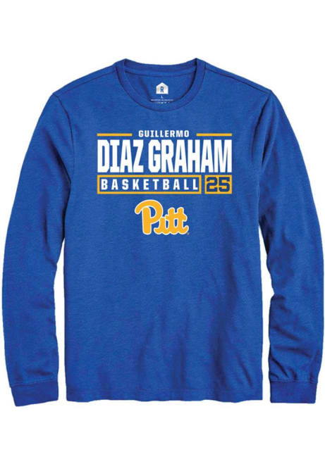 Guillermo Diaz Graham Rally Mens Blue Pitt Panthers NIL Stacked Box Tee