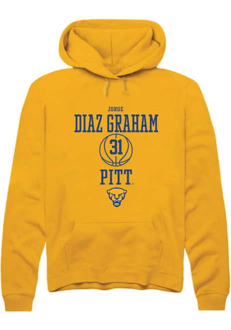 Jorge Diaz Graham Rally Mens Gold Pitt Panthers NIL Sport Icon Hooded Sweatshirt