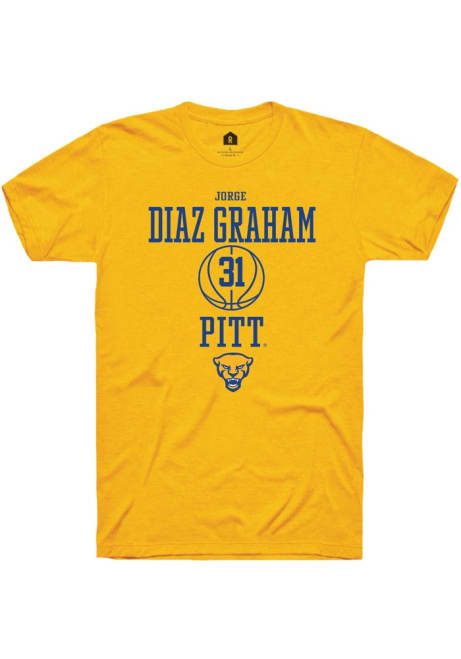 Jorge Diaz Graham Gold Pitt Panthers NIL Sport Icon Short Sleeve T Shirt