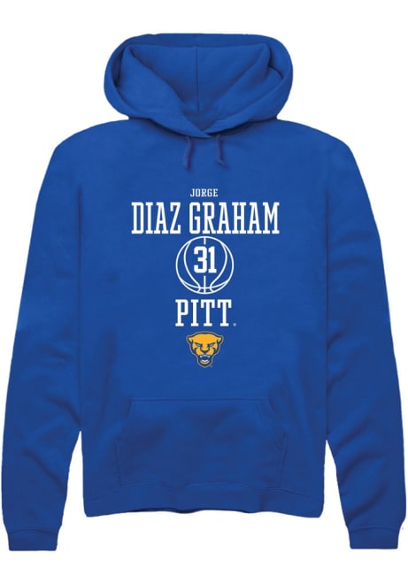 Jorge Diaz Graham Rally Mens Blue Pitt Panthers NIL Sport Icon Hooded Sweatshirt