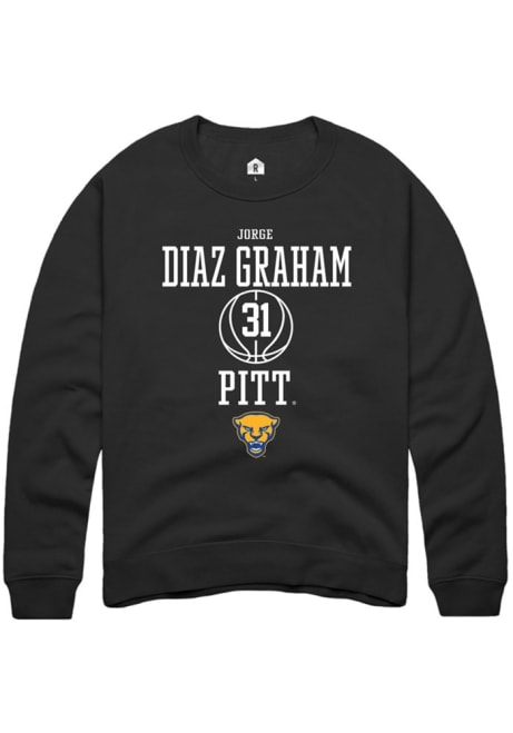 Jorge Diaz Graham Rally Mens Black Pitt Panthers NIL Sport Icon Crew Sweatshirt