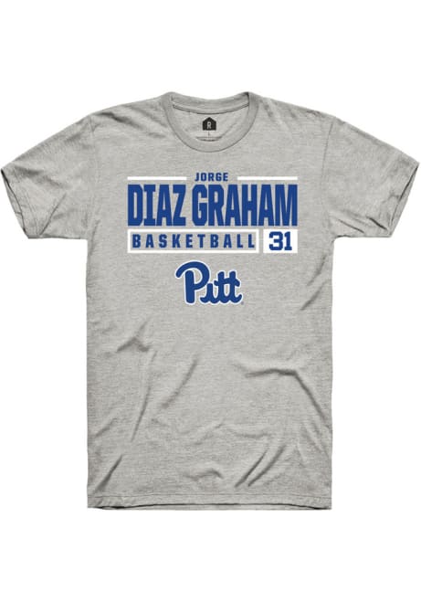 Jorge Diaz Graham Ash Pitt Panthers NIL Stacked Box Short Sleeve T Shirt