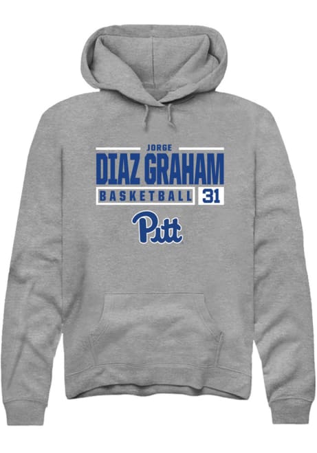 Jorge Diaz Graham Rally Mens Graphite Pitt Panthers NIL Stacked Box Hooded Sweatshirt