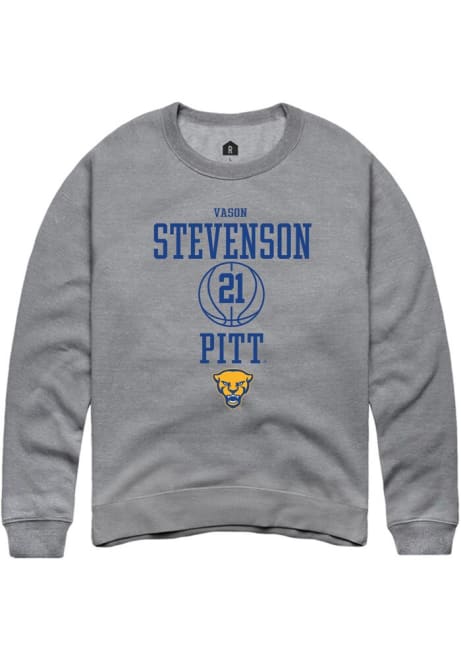 Vason Stevenson Rally Mens Graphite Pitt Panthers NIL Sport Icon Crew Sweatshirt