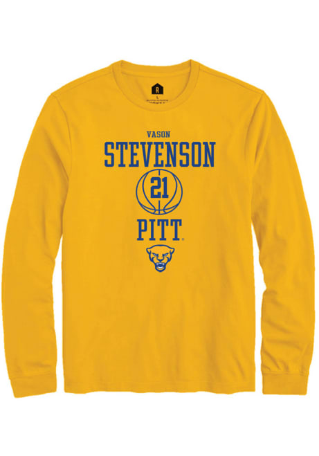 Vason Stevenson Rally Mens Gold Pitt Panthers NIL Sport Icon Tee