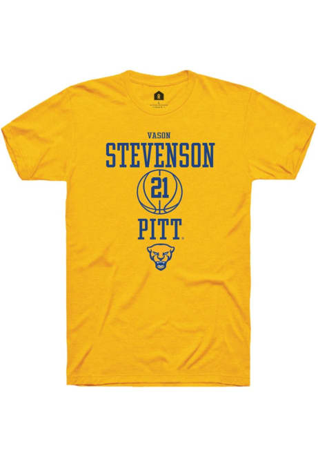 Vason Stevenson Gold Pitt Panthers NIL Sport Icon Short Sleeve T Shirt