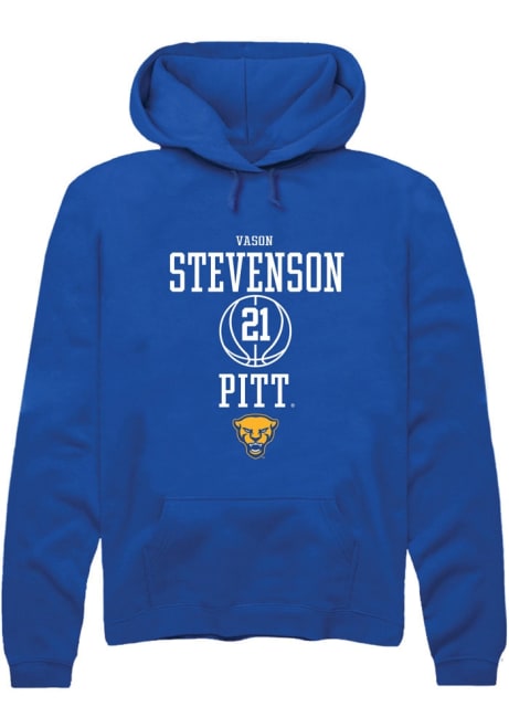 Vason Stevenson Rally Mens Blue Pitt Panthers NIL Sport Icon Hooded Sweatshirt