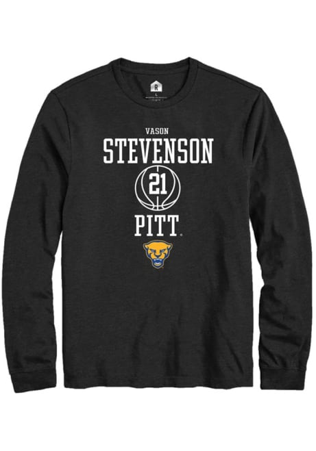 Vason Stevenson Rally Mens Black Pitt Panthers NIL Sport Icon Tee