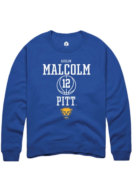 Aislin Malcolm Rally Mens Blue Pitt Panthers NIL Sport Icon Crew Sweatshirt