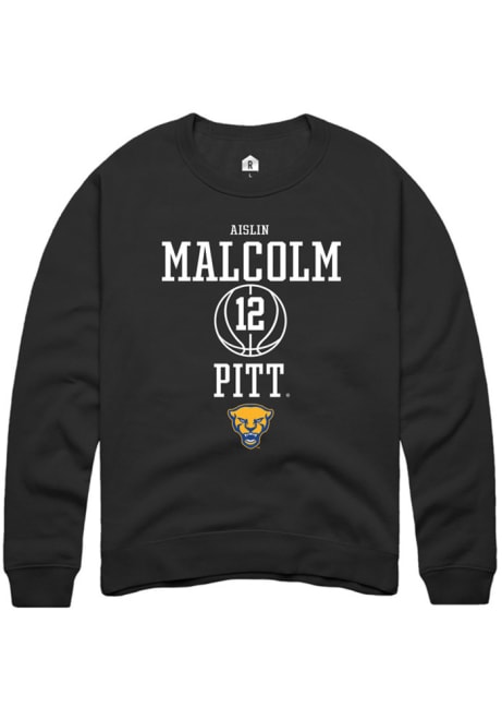 Aislin Malcolm Rally Mens Black Pitt Panthers NIL Sport Icon Crew Sweatshirt