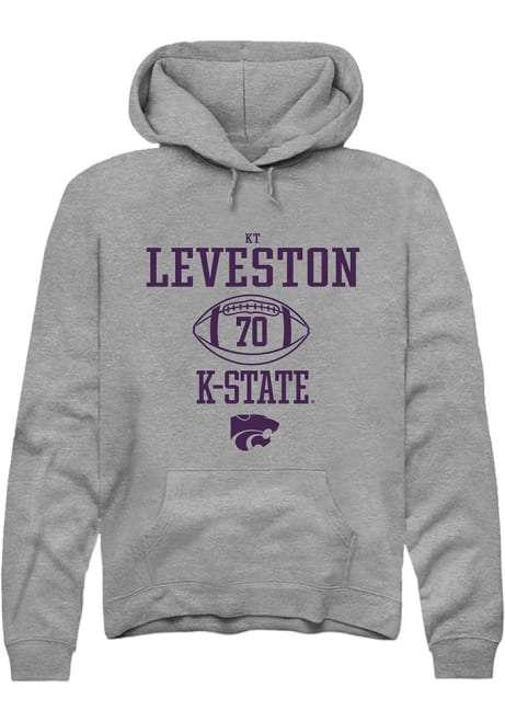 Kaitori Leveston Rally Mens Grey K-State Wildcats NIL Sport Icon Hooded Sweatshirt