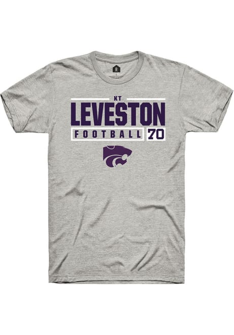 Kaitori Leveston Ash K-State Wildcats NIL Stacked Box Short Sleeve T Shirt