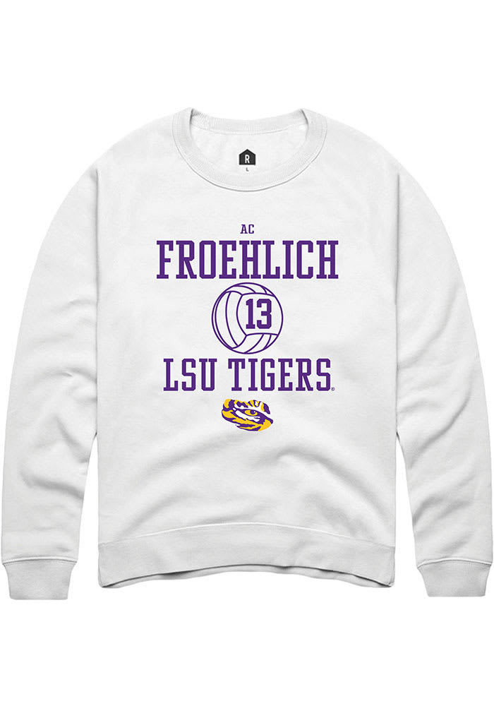 AC Froehlich LSU Tigers Mens NIL Sport Icon Crew Sweatshirt WHITE