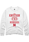 Main image for Brock Knutson Rally Mens White Nebraska Cornhuskers NIL Sport Icon Crew Sweatshirt
