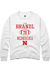 Main image for Jacob Brandl Rally Mens White Nebraska Cornhuskers NIL Sport Icon Crew Sweatshirt