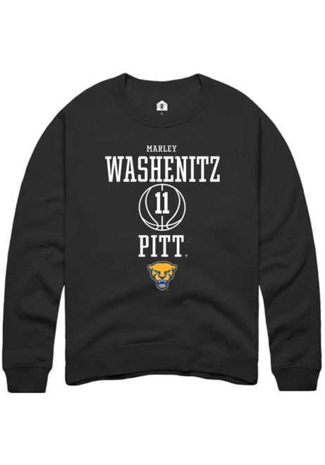 Marley Washenitz Rally Mens Black Pitt Panthers NIL Sport Icon Crew Sweatshirt