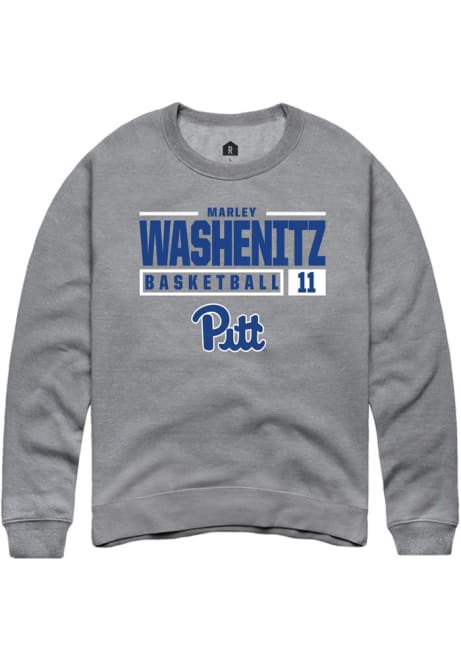 Marley Washenitz Rally Mens Graphite Pitt Panthers NIL Stacked Box Crew Sweatshirt