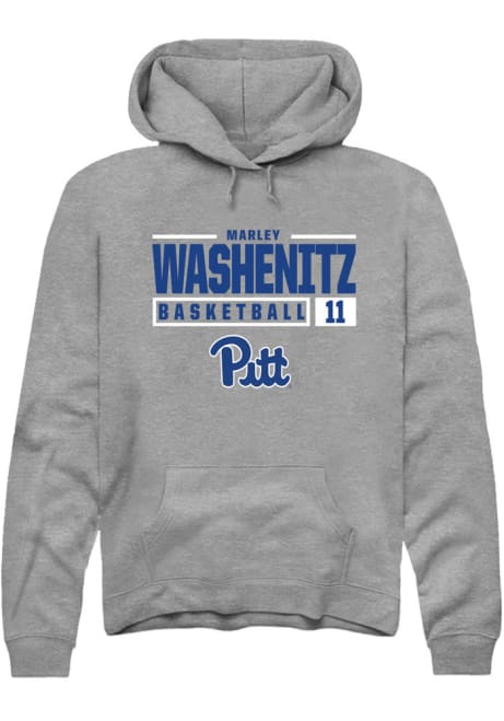 Marley Washenitz Rally Mens Graphite Pitt Panthers NIL Stacked Box Hooded Sweatshirt