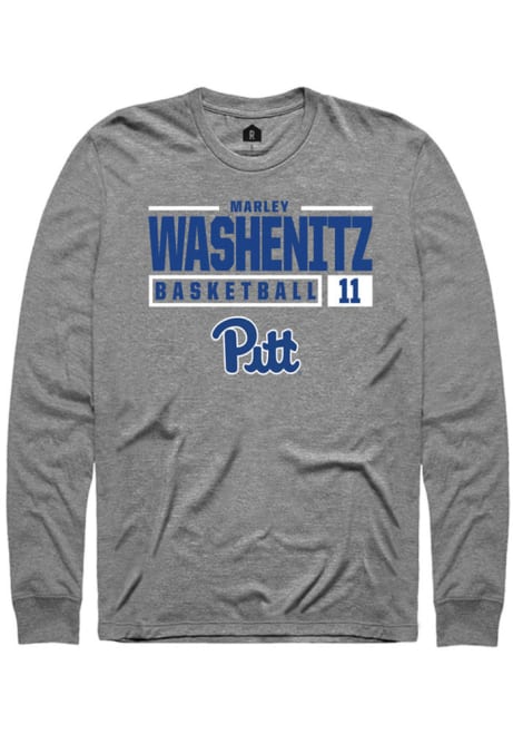 Marley Washenitz Rally Mens Graphite Pitt Panthers NIL Stacked Box Tee