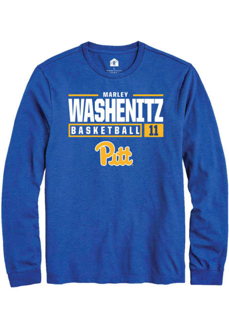 Marley Washenitz Rally Mens Blue Pitt Panthers NIL Stacked Box Tee