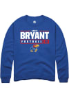 Main image for Cobee Bryant  Rally Kansas Jayhawks Mens Blue NIL Stacked Box Long Sleeve Crew Sweatshirt