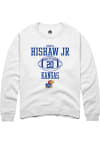 Main image for Daniel Hishaw Jr  Rally Kansas Jayhawks Mens White NIL Sport Icon Long Sleeve Crew Sweatshirt
