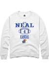 Main image for Devin Neal  Rally Kansas Jayhawks Mens White NIL Sport Icon Long Sleeve Crew Sweatshirt