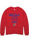 Main image for Devin Neal  Rally Kansas Jayhawks Mens Red NIL Sport Icon Long Sleeve Crew Sweatshirt