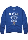 Main image for Devin Neal  Rally Kansas Jayhawks Mens Blue NIL Sport Icon Long Sleeve Crew Sweatshirt