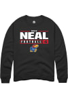 Main image for Devin Neal  Rally Kansas Jayhawks Mens Black NIL Stacked Box Long Sleeve Crew Sweatshirt