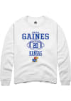 Main image for Donovan Gaines  Rally Kansas Jayhawks Mens White NIL Sport Icon Long Sleeve Crew Sweatshirt