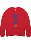 Main image for Donovan Gaines  Rally Kansas Jayhawks Mens Red NIL Sport Icon Long Sleeve Crew Sweatshirt