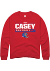 Main image for Jared Casey  Rally Kansas Jayhawks Mens Red NIL Stacked Box Long Sleeve Crew Sweatshirt