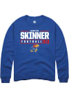 Main image for Quentin Skinner  Rally Kansas Jayhawks Mens Blue NIL Stacked Box Long Sleeve Crew Sweatshirt