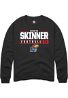 Main image for Quentin Skinner  Rally Kansas Jayhawks Mens Black NIL Stacked Box Long Sleeve Crew Sweatshirt