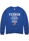 Main image for Reis Vernon  Rally Kansas Jayhawks Mens Blue NIL Sport Icon Long Sleeve Crew Sweatshirt