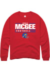 Main image for Ronald McGee  Rally Kansas Jayhawks Mens Red NIL Stacked Box Long Sleeve Crew Sweatshirt