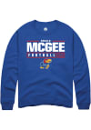 Main image for Ronald McGee  Rally Kansas Jayhawks Mens Blue NIL Stacked Box Long Sleeve Crew Sweatshirt