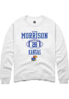 Main image for Sevion Morrison  Rally Kansas Jayhawks Mens White NIL Sport Icon Long Sleeve Crew Sweatshirt