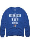 Main image for Sevion Morrison  Rally Kansas Jayhawks Mens Blue NIL Sport Icon Long Sleeve Crew Sweatshirt