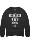 Main image for Sevion Morrison  Rally Kansas Jayhawks Mens Black NIL Sport Icon Long Sleeve Crew Sweatshirt