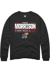 Main image for Sevion Morrison  Rally Kansas Jayhawks Mens Black NIL Stacked Box Long Sleeve Crew Sweatshirt