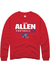 Main image for Tabor Allen  Rally Kansas Jayhawks Mens Red NIL Stacked Box Long Sleeve Crew Sweatshirt
