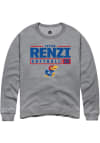 Main image for Peyton Renzi  Rally Kansas Jayhawks Mens Graphite NIL Stacked Box Long Sleeve Crew Sweatshirt