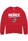 Main image for Peyton Renzi  Rally Kansas Jayhawks Mens Red NIL Stacked Box Long Sleeve Crew Sweatshirt