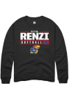 Main image for Peyton Renzi  Rally Kansas Jayhawks Mens Black NIL Stacked Box Long Sleeve Crew Sweatshirt