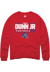 Main image for Tommy Dunn Jr.  Rally Kansas Jayhawks Mens Red NIL Stacked Box Long Sleeve Crew Sweatshirt