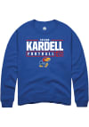 Main image for Trevor Kardell  Rally Kansas Jayhawks Mens Blue NIL Stacked Box Long Sleeve Crew Sweatshirt