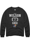 Main image for Trevor Wilson  Rally Kansas Jayhawks Mens Black NIL Sport Icon Long Sleeve Crew Sweatshirt